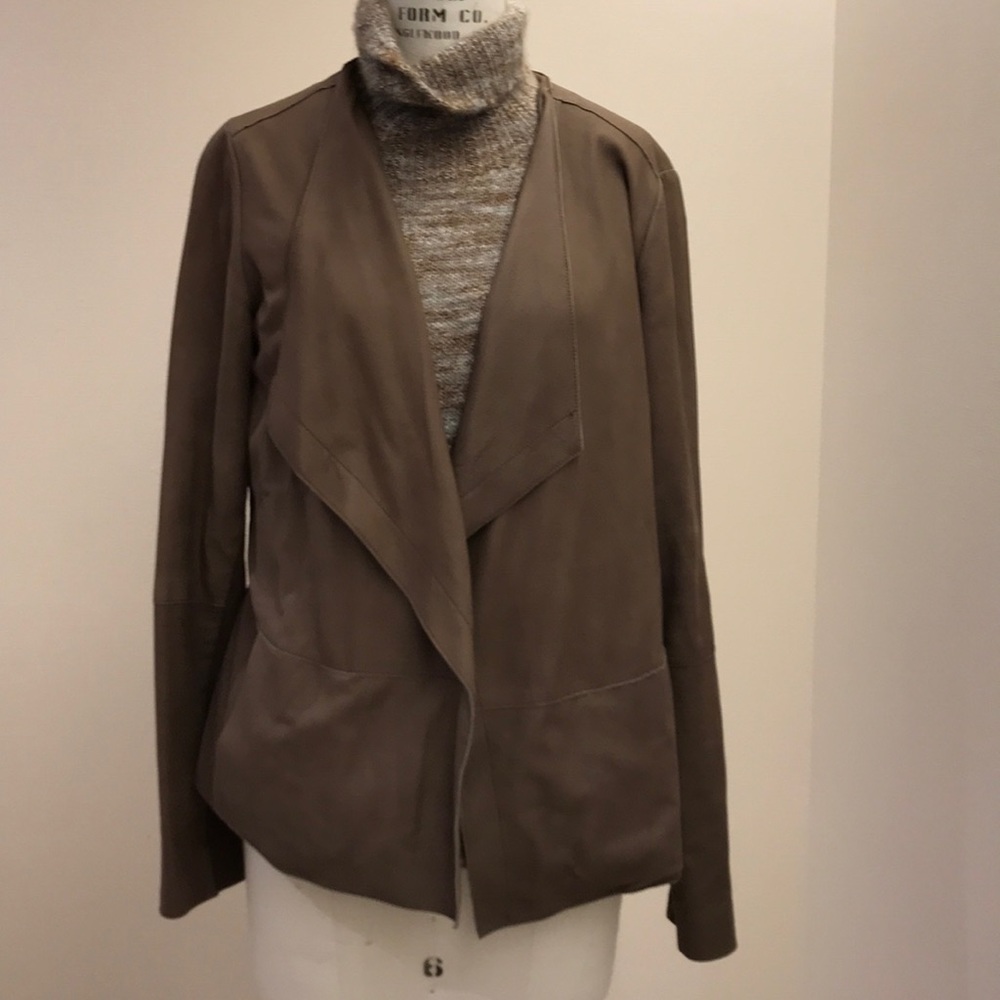 Vince leather and knit jacket